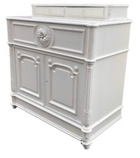 Französischer Sekretär Schreibkommode Eiche furnier weiß um 1890 