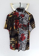 Bluse Hemd kurzarm Kettenmuster Leopardenmuster Blumenmuster Reason S/36 neu