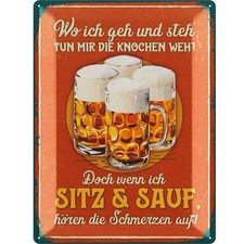Retro Blechschild BIER lustige