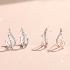Halb creolen wellen silber - silber, 925