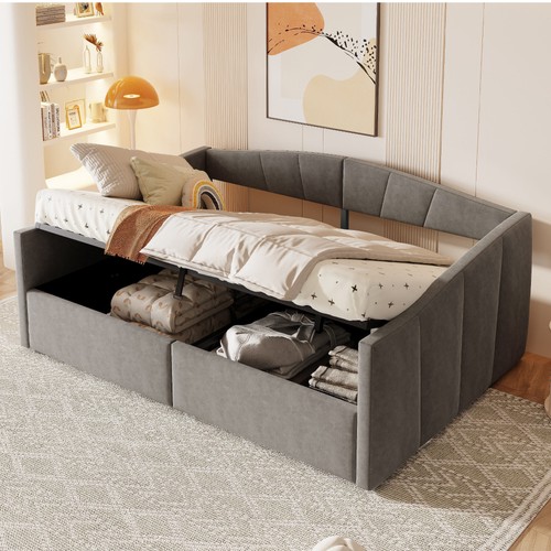 Sofabett 140x200 grau mit - grau,