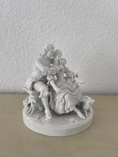Porzellan Figur Paar weiß Skulptur Biskuit Porzellan Liebespaar Handarbeit Antik