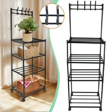 Kaffeebar Bäckerregal Küche 4 Etagen Küchenregale mit 4 Haken Mikrowellenständer