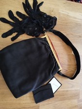 Vintage Handtasche  Tasche Damentasche 50er Jahre mit Zubehör schwarz 