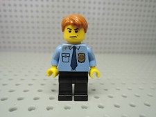 Lego Figur Polizist City Police Officer hellblaue Jacke Krawatte cty0212 7498