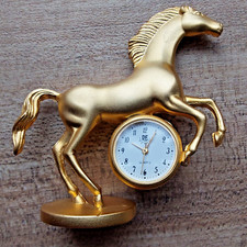 Miniatur uhr pferd messing - miniatur,