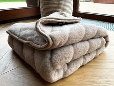 Luxus Wolldecke Kamelhaar Dick  Naturhaardecke Wohndecke Kuscheldecke- Beige