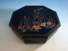 Vintage Japan Spieldose Music Box Spieluhr Schmuckdose Japanlack  (F025-1645)