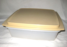 Tupperware Servierplatte m Haube Kuchenbox Retro ca. 29,4x26,5cm Snackteller top
