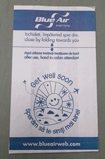 Air Sickness Bag Kotztüte Spuckbeutel Blue Air Romania Smart Flying