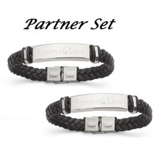 2x Partner Leder Armband mit