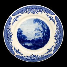 Wandteller Kahla Porzellan Aert van der Neer 1603 bis 1677 DDR Teller Blau Blume