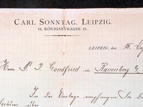 Leipzig 1892 rechnung carl - 1892,,