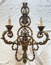 Zweiflammiger  Goldener Wandleuchter Barockstil H ca. 93cm