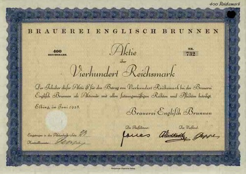 Brauerei englisch brunnen 1928 - brauerei,