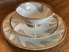 Sammeltasse Sammelgedeck Winterling Marktleuthen Bavaria 3-teil. Goldrand 60er