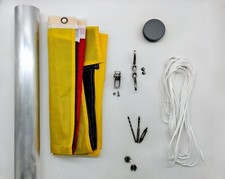 Fahnenmast Zubehör Set - Fahnenstange Flaggenmast 4m 6m 8m stabil Seil & Seilzug