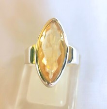 Ring mit Citrin, 925er Silber, Gr. 19,1 - Quarz -