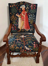 Burg Armlehnen Sessel Provinziell Eiche Barde Mittelalter Stuhl Schloss Antik