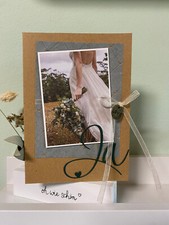 Glückwunschkarte Boho Hochzeit Grußkarte Handmade Karte Kraftpapier