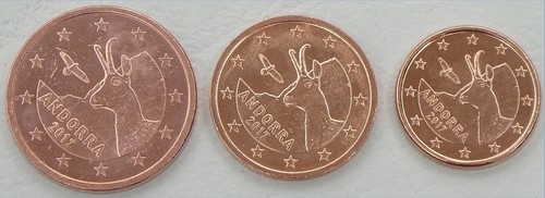 Cent kursmünzen andorra - 1+2+5,