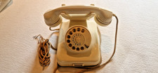 Bakelit Telefon, W 48 (Post),  weiß,  Wählscheibe und Kabel,  50iger Jahre