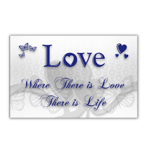 Liebe wandbild blau - liebe,