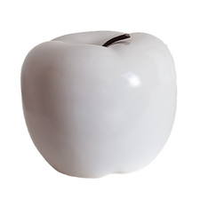 Deko Apfel Keramik weiß