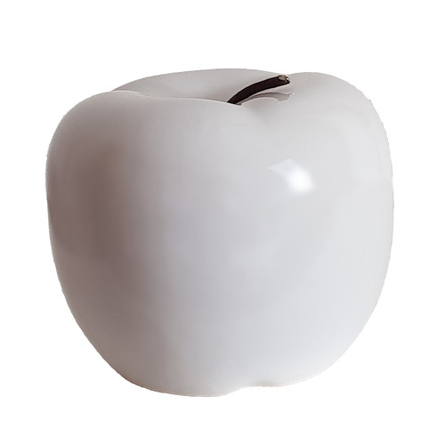 Deko apfel keramik weiß - apfel,