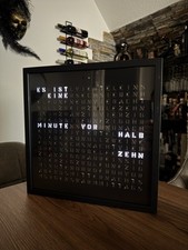 Wortuhr WordClock LeseUhr Tischuhr Schwarz
