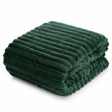 Decke Kuscheldecke Plaid Tagesdecke Wohndecke 3D-Streifen grün 150x200 cm 