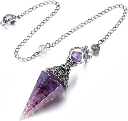 Amethyst pendel sechseckiges - amethyst, pendel,