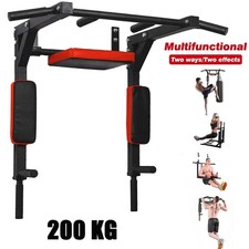 2 IN 1 Klimmzug Stangen Klimmzugstange Wandmontage Dip station Pull Up Bar 200KG