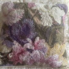 Gobelin Sofakissen Handgestickt Handarbeit Reißverschluss 70er Jahre Bestickt