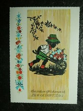 Alte junge mit schubkarre - ak, ,