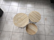 Bada Bing 3er Set Metalltisch Mit Holz Beistelltisch Wohnzimmer
