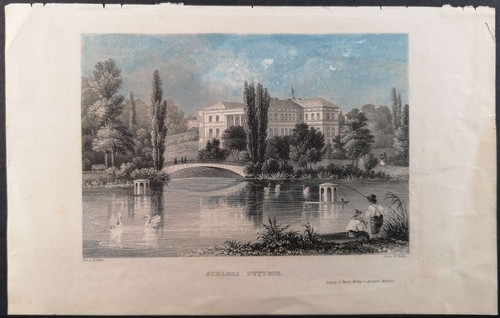 Stahlstich 1860 schloss - um, 1860.