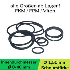 O-Ring Viton VI FKM FPM ID Ø 0-40 x Schnurstärke 1,5 mm Rundring 0 O Ring OR 👍