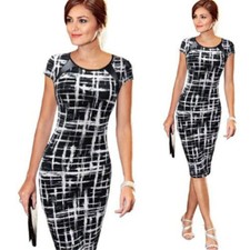 Damen Casual Kleider Kurzarm