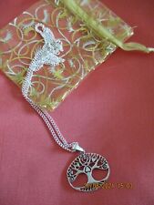 925 SILVER TREE WITH HEARTS PENDANT & CHAIN - MODERN & LOVELY!