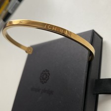 Simple Pledge Armreif Damen Schmuck Goldfarbe Ich Bin Spruch Affirmation Armband