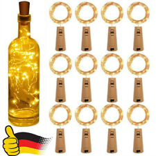 12x Korken 20LED Lichterkette Flaschenlicht Flaschenbeleuchtung Batterie Flasche