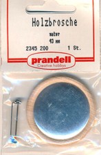 Seidenmalerei  Holz-Brosche