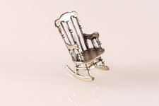 Silberfigur Miniatur Stuhl Silber 800 Möbel Puppenmöbel Schaukelstuhl Italien
