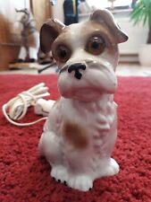 Vintage Tierfigur Porzellan Hund Braun  Leuchtaugen-Hund mit Ruachfang 20 cm