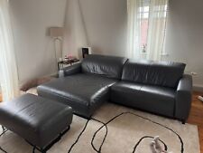 Designer Ledercouch Palermo 284x85x180 mit Hocker - wie neu, Neupreis 4.600 Euro