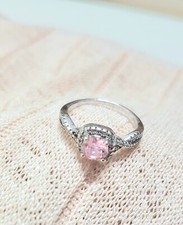 925er Sterlingsilber Echtsilber Ring mit rosa Stein von Juwelkerze silber