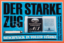 1. Schwarzer Krauser No 1 Tabak Tobacco Werbeanzeige Werbung Reklame 1986