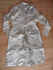 IN SEIN schöner langer Blazermantel Leinen Seide hellgrün Gr. 1 NEU (HMI 414)