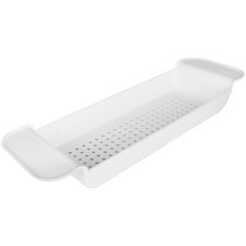 Badewannenablage ausziehbar weiß Badewannenaufsatz Tablett Badewanne 55,5-78cm W